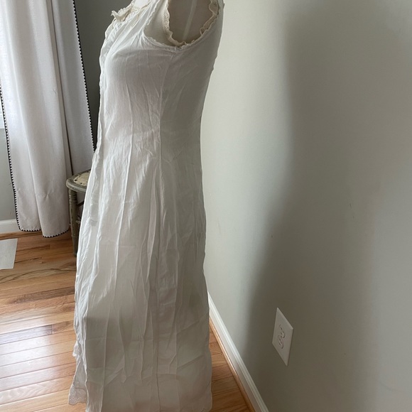 Antique French provincial full petticoat XS-S handmade white night gown - Picture 4 of 15